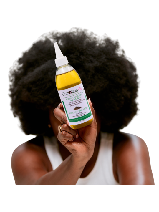Potion Capillaire Stimulante | Huile de pousse cheveux au romarin, café, ricin et menthe poivrée – Carolina-B