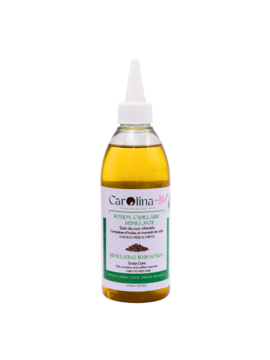 Potion Capillaire Stimulante | Huile de pousse cheveux au romarin, café, ricin et menthe poivrée – Carolina-B